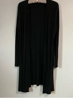 Classic Black Long Sleeve Open-Front Cardigan